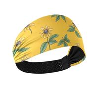 Nero - Eyed Susan Bicolor Antiscivolo? Fasce elastiche per capelli da donna per Calcio Volley lavaggio viso allenamenti
