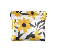 Nero - Eyed Susan Bicolor Donna Piccolo Portamonete in Pelle Portafoglio Comodo Portamonete Portamonete Portamonete Organizer per Uomini Donne Viaggio