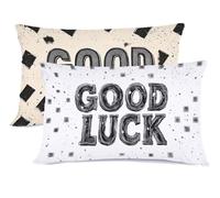 Nero Federe Cuscini Letto 30x50 Beige Copricuscino Letto Lino Copriguanciale con Cerniera Copri Cuscino Cervicale per Dormire Copricuscini Federe Lavabili Lavatrice, per Decorazioni Natalizie G - 482