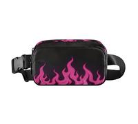 Nero Fluorescente Freddo Fiamma Rosa Moda Crossbody Bag Anti Theft Marsupio per donna d'affari Mini con Cinghia Regolabile per Ciclismo Escursionismo Palestra cintura para mujer