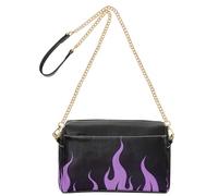 Nero Fluorescente Freddo Fiamma Viola Moda Piccole Borse A Tracolla Per Le Donne In Pelle Vegana Delle Donne Cross Body Borse Zip Borsa A Tracolla Per Viaggio