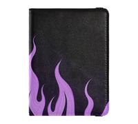 Nero Fluorescente Freddo Fiamma Viola Porta passaporto di famiglia in pelle per viaggi Documenti di Viaggio Organizer Protector Copertura del passaporto con RFID Blocco per le donne Impermeabile