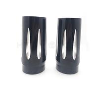 Nero Forcella Stivale Slider Cover Mucca Bell per Harley 1986-2013