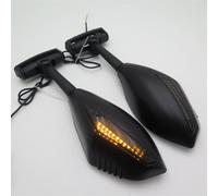 Nero Fumo Lente LED Giro Signal Integrato Specchio Per Suzuki Hayabusa Honda Yam