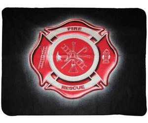 Nero Fuoco Dept Salvataggio Dipartimento Fighter Crest 50x60 Pile Coperta