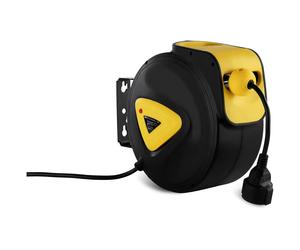 Nero, Giallo Avvolgicavo elettrico automatico - 20 m + 1,5 m | MSW