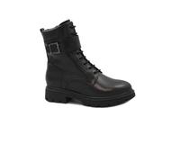NERO GIARDINI 14763 nero stivaletti donna anfibio lacci due zip fibbia
