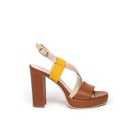 Nero Giardini E307542D Sandali Donna in Pelle - Cognac 40 EU
