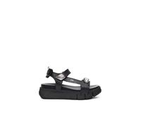 Nero Giardini E410707D, Sandalo Donna in Pelle con Platform e Accessori Gioiello (Nero, Sistema Taglie Calzature EU, Adulto, Numero, Media, 35)