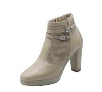 Nero Giardini E512680D Elba Champagne Tronchetti per Donna in Pelle con Tacco Alto e Lampo (Taglia 38)