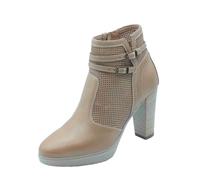 Nero Giardini E512680D Elba col. Cuoio Tronchetti per Donna in Pelle con Tacco Alto e Lampo (Taglia 37)