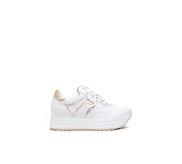 Nero Giardini E512910D Skipper Bianco Miele Sneakers Moda per Donna in Pelle con Zeppa Alta (Taglia 37)