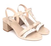 NERO GIARDINI E513433D 412 SANDALI SCARPE DONNA FIBBIA CINTURINO PELLE BEIGE