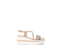 Nero Giardini E513512D Sandali Donna In Pelle E Materiale Tecnico - Ecru 40 EU
