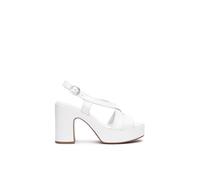 Nero Giardini E513640D Sandali Donna in Pelle - Bianco 37 EU