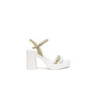 Nero Giardini E513664D Sandali Donna in Pelle E Materiale Tecnico - Bianco 38 EU
