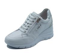Nero Giardini E615221D Cile Bianco Sneakers per Donna in Pelle con Zeppa (Taglia 37)