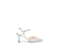 NeroGiardini - Sling-Back Donna in Pelle e Tessuto - Argento 40