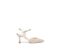 Nero Giardini E615440DE Sling-Back Donna in Pelle E Tessuto - Beige 39 EU