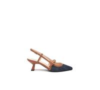 Nero Giardini E615470D Sling-Back Donna in Pelle E Tessuto - Jeans 40 EU