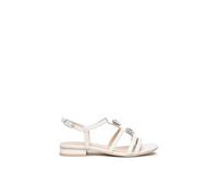 Nero Giardini E615760D Nappa Bianco Sandali per Donna in Pelle con Cinturino e Tacco Basso (Taglia 39)