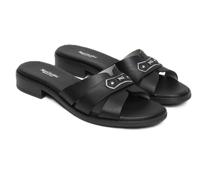NERO GIARDINI E615893D 100 CIABATTE SCARPE DA INFILARE DONNA PELLE NERO ARGENTO