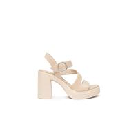 Nero Giardini E616080D Tamigi Lino Sandali per Donna in Pelle Beige con Cinturino e Tacco Alto (Taglia 39)