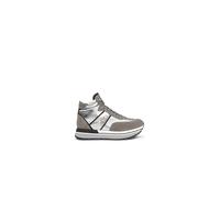 Nero Giardini I116946D Sneakers Alte Donna in Pelle E Camoscio - Cemento 36 EU
