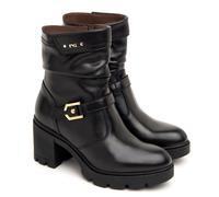 NERO GIARDINI I411904D 100 STIVALETTI STIVALI DONNA PELLE CERNIERA ZIP NERO