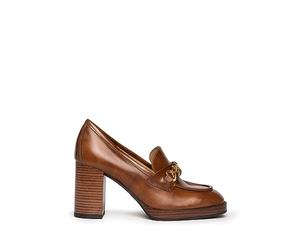 Nero Giardini Mocassino con Catena Marrone Cuoio