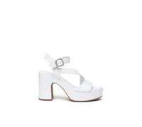 Nero Giardini Sandalo in Pelle con Tacco e Plateau