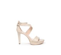 Nero Giardini Sandalo Tacco Alto in Pelle con Fascia Asimmetrica. Made in Italy Avorio Avorio