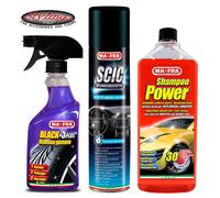 Nero Gomme MAFRA BLACK 3 PLUS + Lucida Cruscotti SCIC BLU + SHAMPOO POWER Neutro