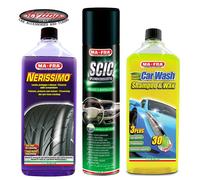 Nero Gomme MAFRA NERISSIMO Lucida Cruscotti SCIC GREEN + Shampoo & Cera CAR WASH