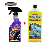 Nero Gomme Spray Lucida MAFRA BLACK 3 PLUS + CAR WASH Shampoo Cera Pulizia Auto