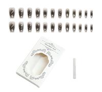 Nero Gradienti Unghie Finte Con Stella Press On Unghie Artificiali Lungo Coperture Piene Stick On Unghie Per