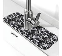 Nero Grigio Bianco Camouflage Rubinetto Mat Lavello Della Cucina Assorbente Ad Asciugatura Rapida Tappetino di Scarico Intorno Al Rubinetto Per Lavello Della Cucina Lavello Da Bagno Tappetino Lavello