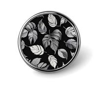 Nero Grigio Foglia Jacquard Rotonda Distintivo Spilla Leggero Risvolto Tie Pins Regali Unici Spilla In Metallo Distintivo Per Cappello Camicia Abbigliamento Borse Decorazione
