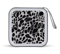 Nero Grigio Leopard CD Case Holder Portatile 40 Capacità DVD Portafoglio Storage Organizer per Auto Viaggi