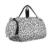 Nero Grigio Leopard Print Bianco Ragazzi Carry on Duffel Bag Toddler Weekender Borse Duffle Borse per Viaggio Tote Scarpa Scomparto, Nero Grigio Stampa Leopardo Bianco, classico