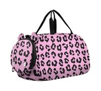 Nero Grigio Leopard Print Bianco Ragazzi Carry on Duffel Bag Toddler Weekender Borse Duffle Borse per Viaggio Tote Scarpa Scomparto, Stampa Leopardata Macchie Nere Rosa, classico