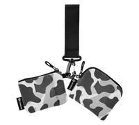 Nero Grigio Leopard Print Dual Wristlet Portafogli per le Donne Grande Capacità ID Card Holder Protector con Tasca Cerniera per Lady 2 Confezioni estuche para tarjetas de credito