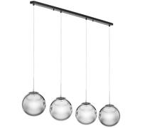 Nero, Grigio scuro Lampada a sospensione - 4 punti luce - Vetro fumé | Uniprodo