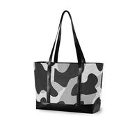 Nero Grigio Stampa semplice 14 pollici laptop tote con cerniera grande tote bag per il lavoro con tablet maletín para laptop mujer