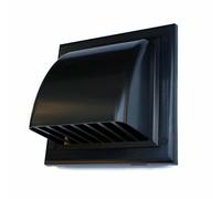 Nero Griglia di Ventilazione 190mm x 190mm/100mm Con Gravity Linguetta Cover