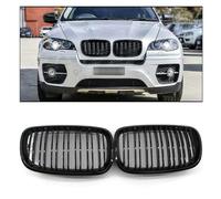 Nero Griglia Paraurti Anteriore di Aspirazione Rene Doppia Linea Griglia Della