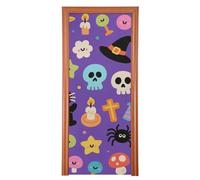 Nero Halloween Cat Skull copertura della porta elastica 35x79 In casa banner marino Primavera Estate Decorazione Stagionale M