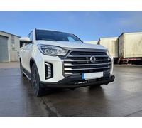 Nero Inox Spoiler Anteriore Barra Per Ssangyong Kgm Musso 2018 + 4x4 Accessorio