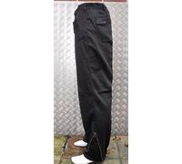 Nero Italiano Army Stile Gamba Dritta Pantaloni Con Ginocchio Toppe & Zip Taglia