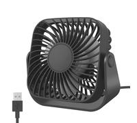 （Nero)Jsdoin Ventilatore USB da scrivania, piccolo ventilatore da scrivania, mini ventilatore personale, 3 velocit脿, rotazione a 360掳, co
